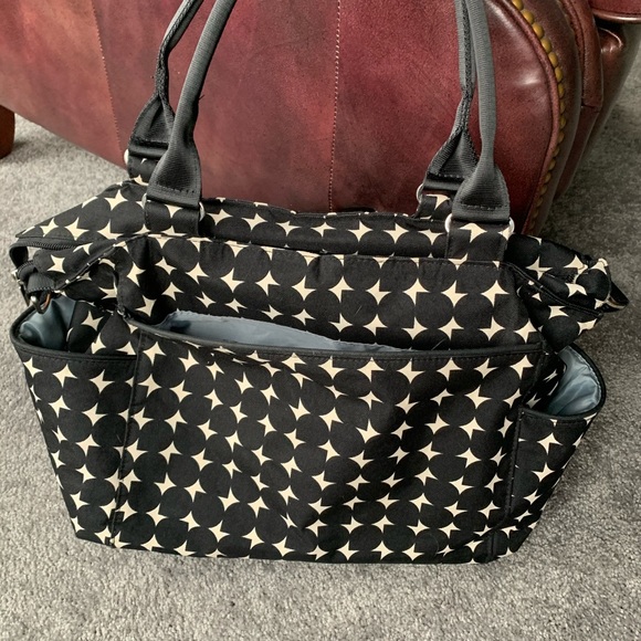 JJ Cole Diaper Bag Black / Ivory - Picture 2 of 7